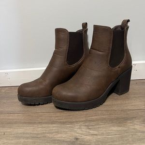 Dream Pairs Women’s Brown Leather Ankle Boots - Size 6.5